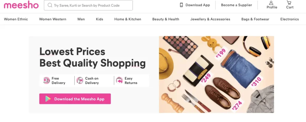 Top 20 Startups in India Meesho