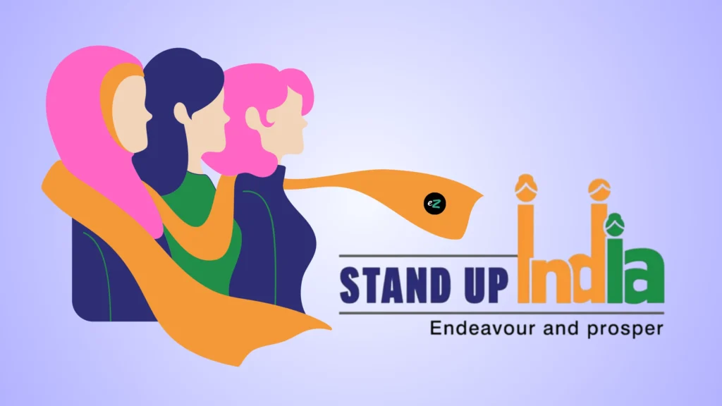 Stand-Up India Scheme 2025 loan program for women and SC/ST entrepreneurs showing diverse business owners with loan amount ₹10 lakh to ₹1 crore