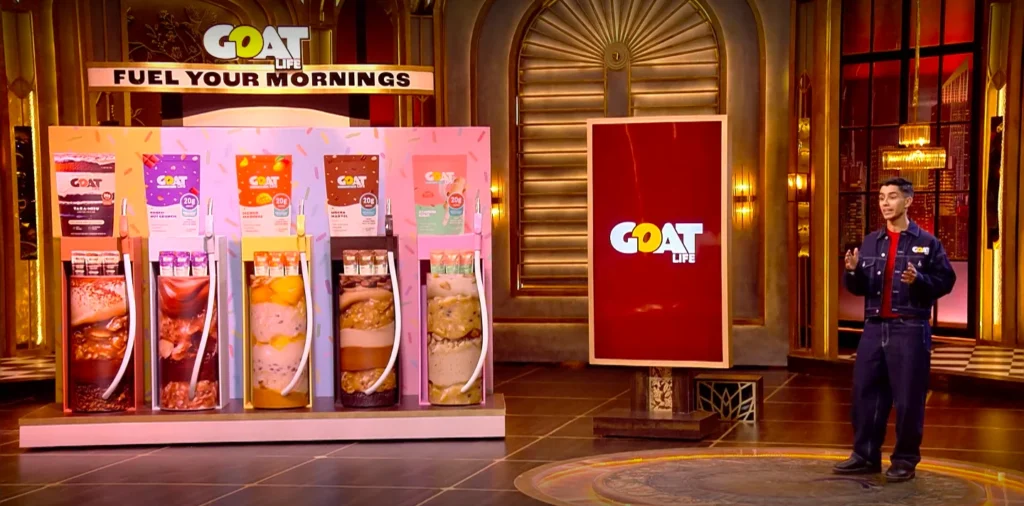 GOAT Life founder pitching high-protein overnight oats on Shark Tank India Season 5