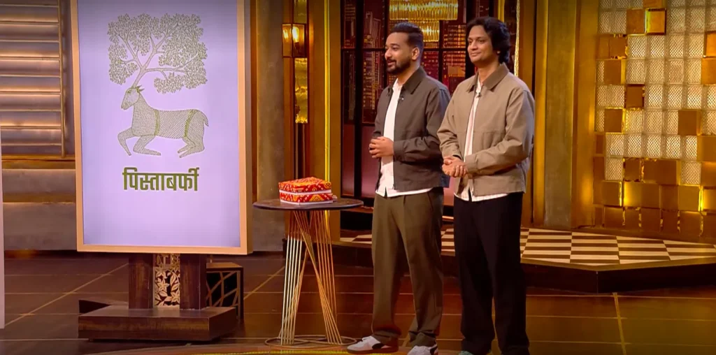 Pistabarfi on Shark Tank India S5 E7 Pistabarfi founders presenting fusion mithai chocolate brand on Shark Tank India Season 5 Episode 7 Tradition Meets Innovation