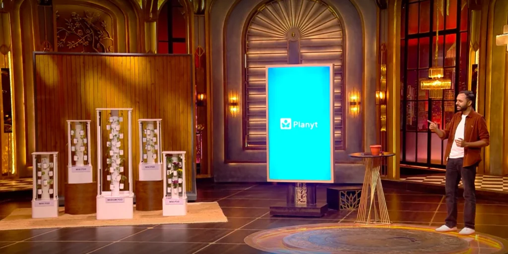 Planyt founders presenting smart plant technology on Shark Tank India Season 5 Episode 4