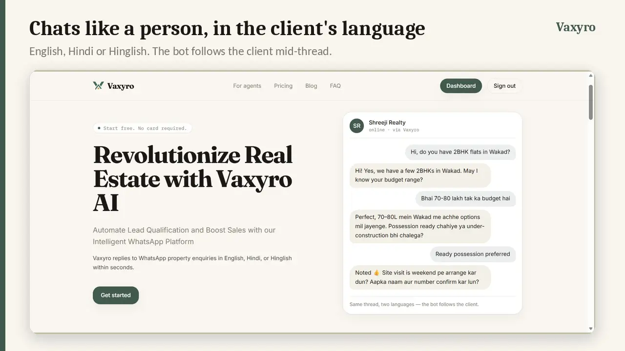 Vaxyro Chatbot Conversation